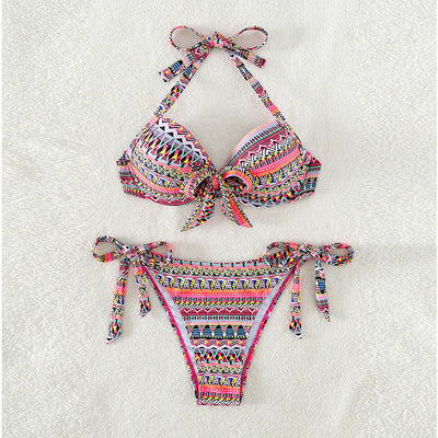 2023 Women's High-Waist Bikini with Neck Tie