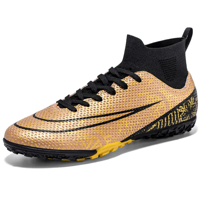 High-Top Men's Football Shoes - Anti-Slip Microfiber