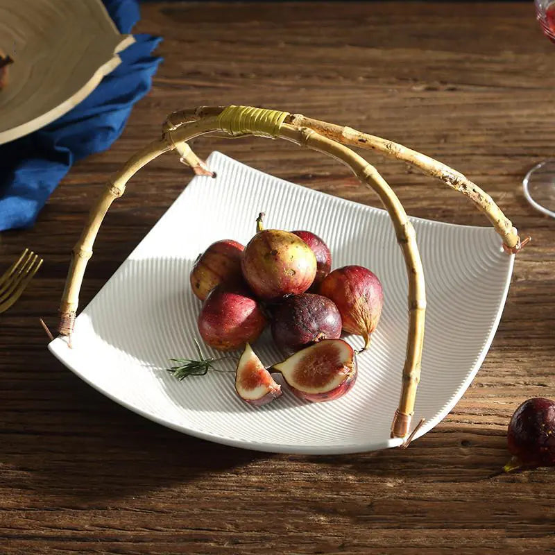 Japanese Ceramic Modern Dried Fruit Snack Plate