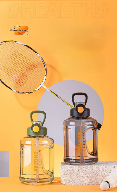 2000ml Heavy Duty Sports Water Bottle with Straw