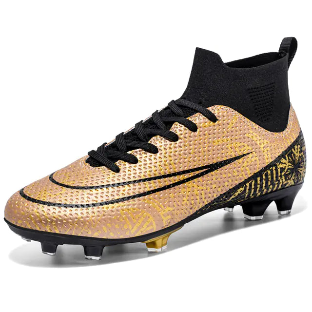 High-Top Men's Football Shoes - Anti-Slip Microfiber